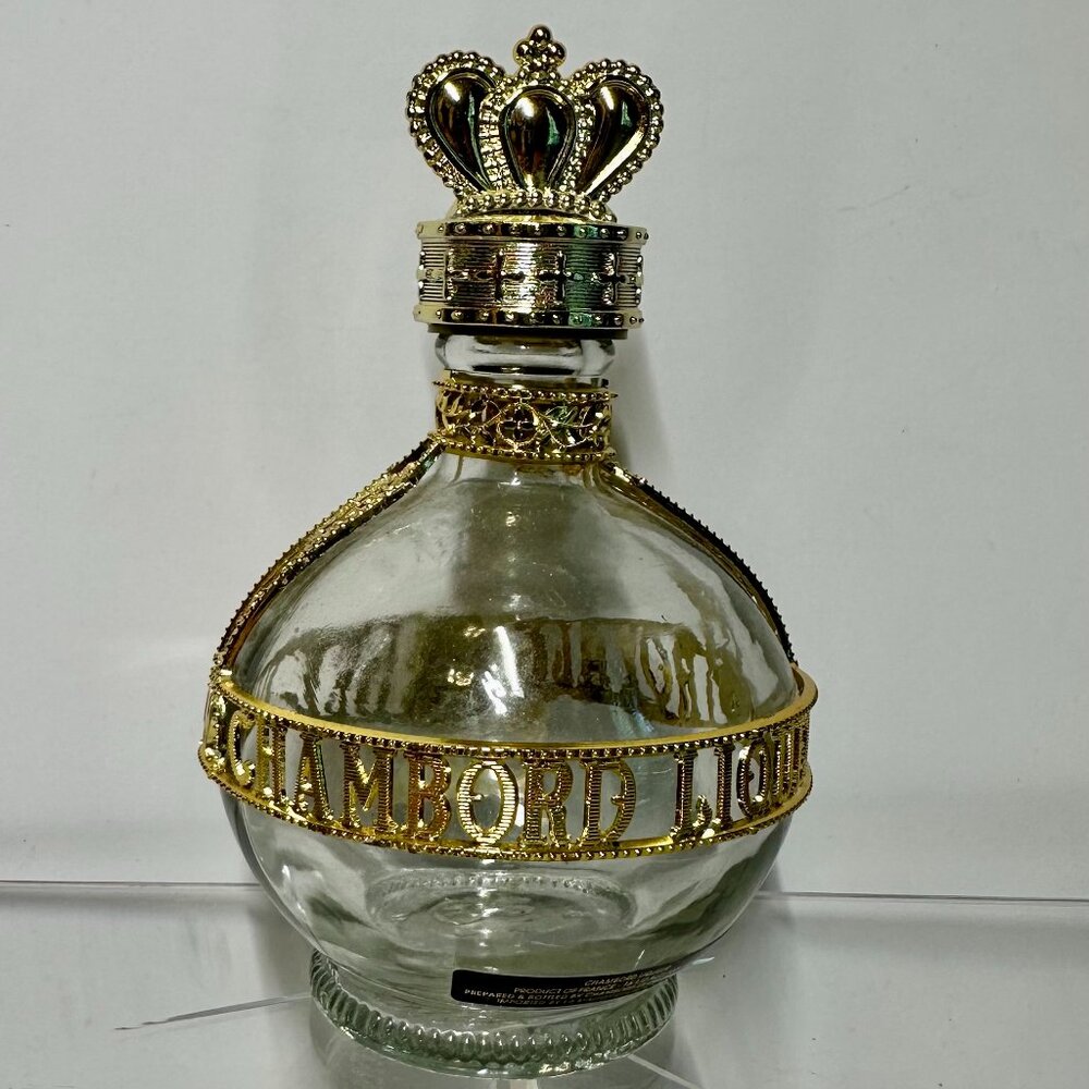 Vintage 6" Chambord Royale Deluxe Glass Liqueur Decorative Bottle is Empty 200ml